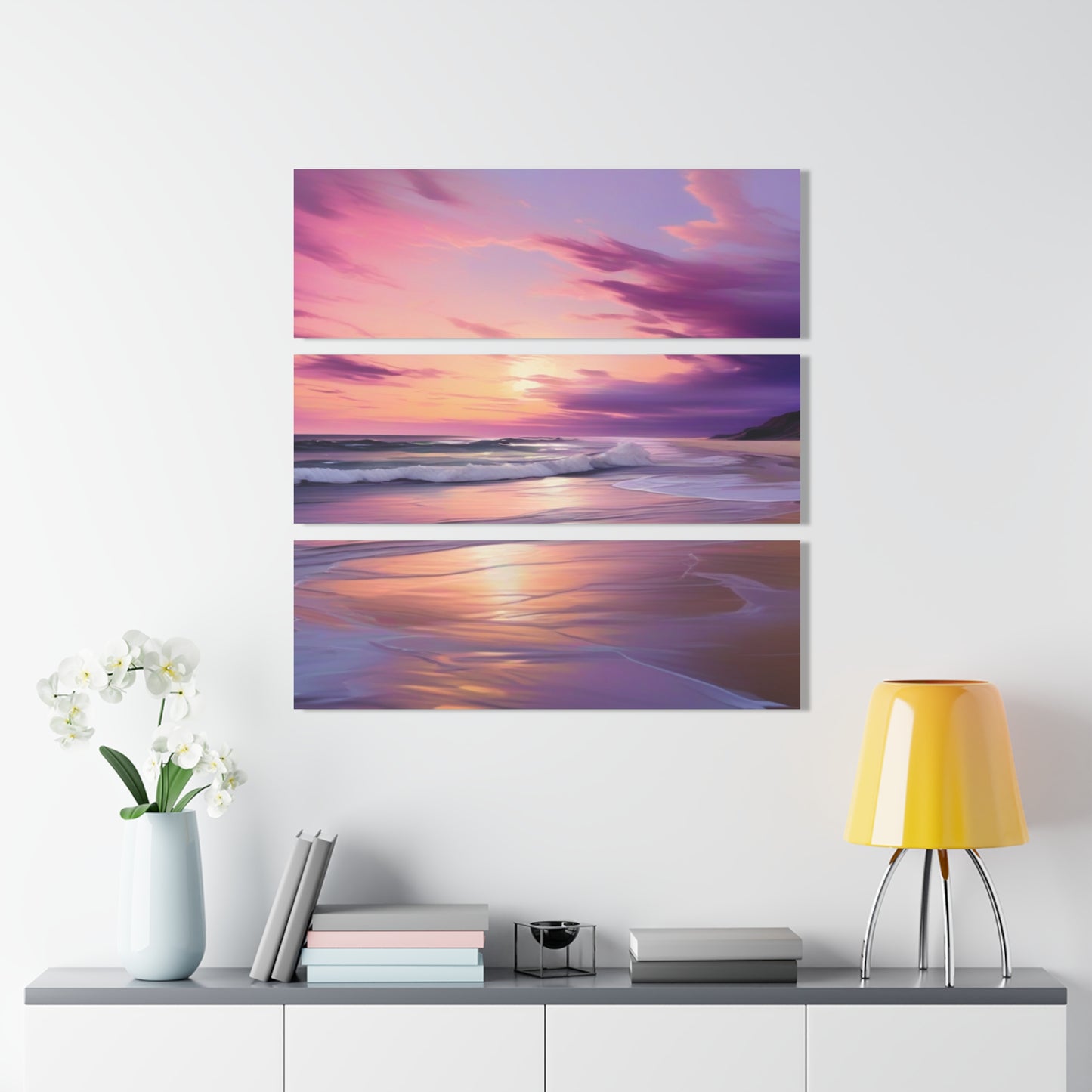 Serene Beach Acrylic Prints Triptych - Coastal Wall Art for Home Decor