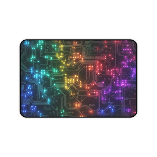 Large Gaming Mouse Pad – Premium Mouse Pad & Tech Accessory for Home & Office, Premium Desk Mat, Gaming Mouse Pad, Non-slip, Rainbow Circuit Desk Mat — RGB Tech Gamer Mouse Pad