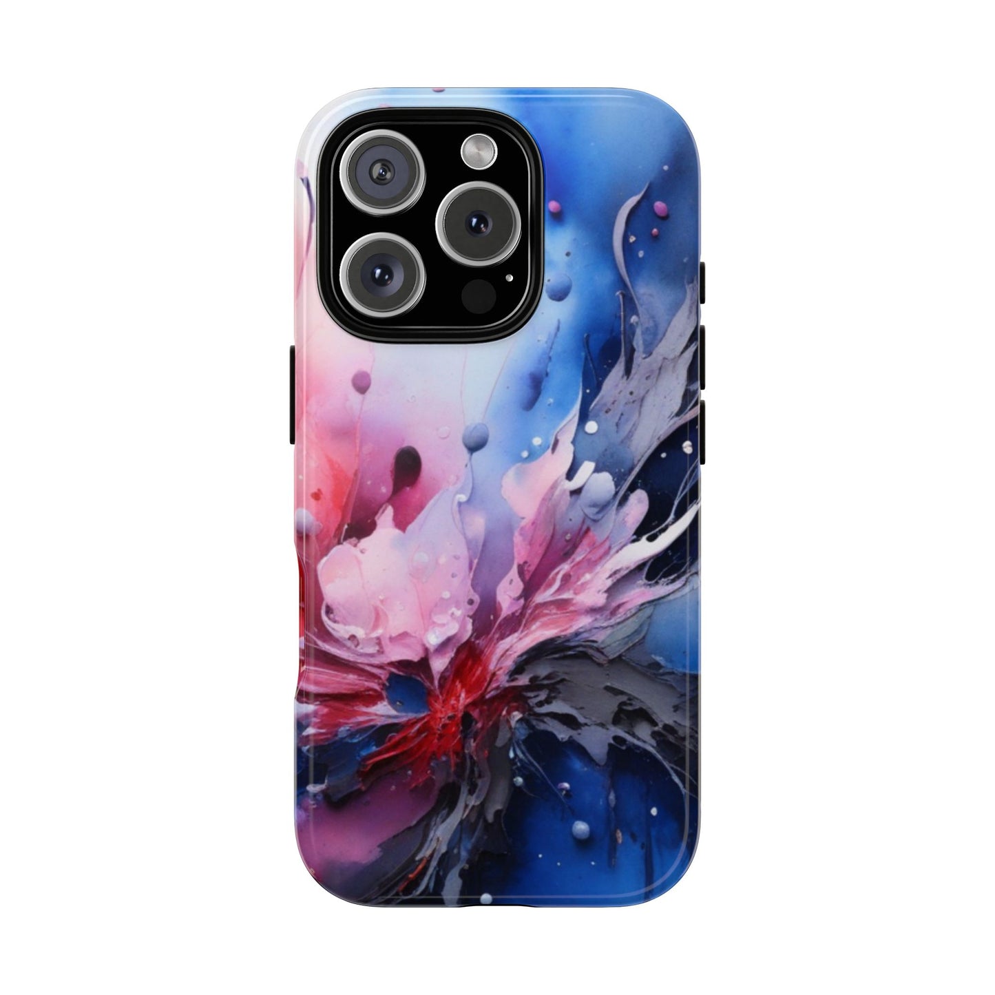 Tough Case — Abstract Pink & Blue Phone Case. iPhone Tough Cases Phone Cases for iPhone 17/16/15/14 – Dual Layer, Matte/Glossy Finish, Wireless Charging Compatible