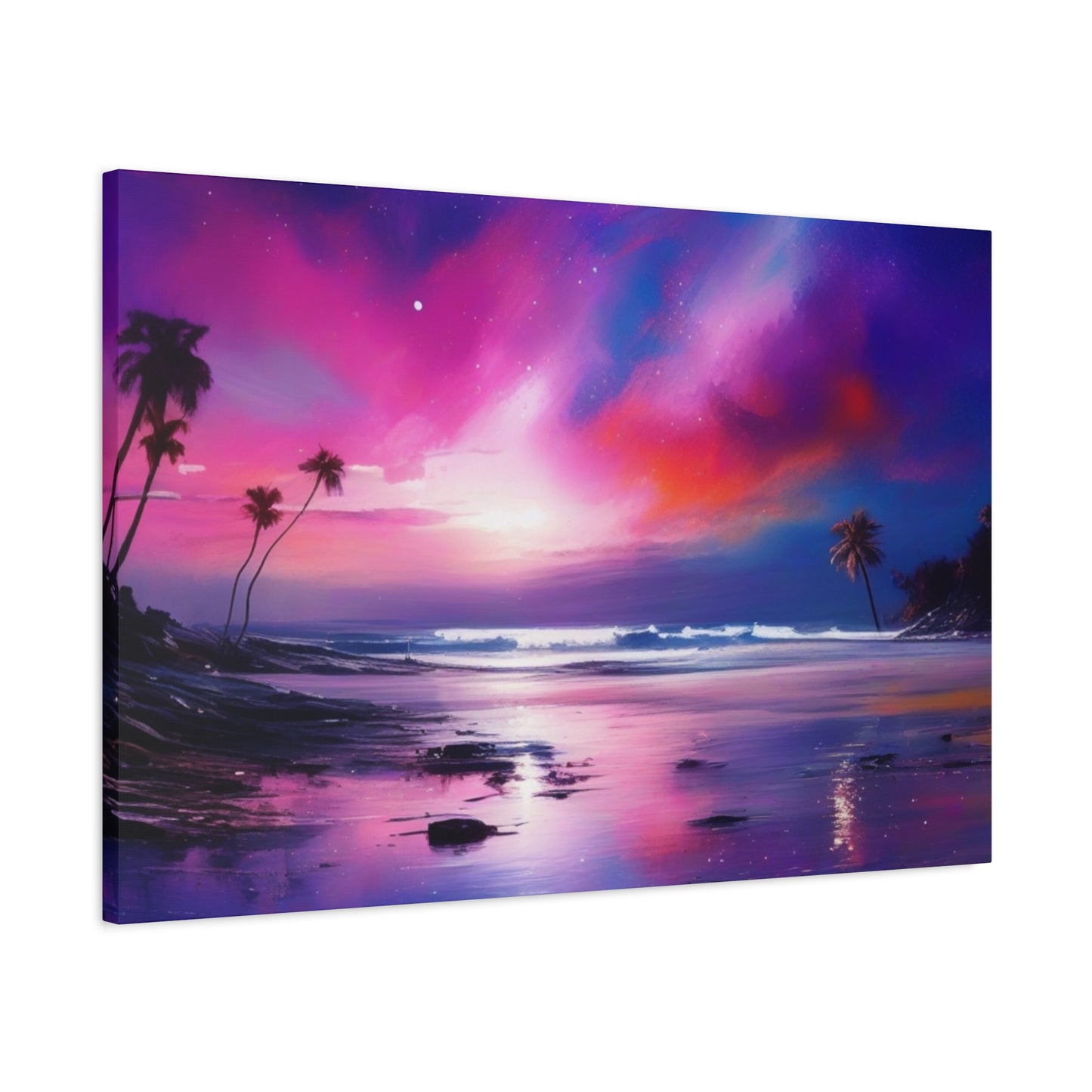 Abstract Art Canvas Print – Modern Wall Art, Matte Canvas, Ready to Hang, Home & Office Décor, Modern Wall Décor, Tropical Sunset Canvas Art - Vibrant Beach Landscape Wall Decor