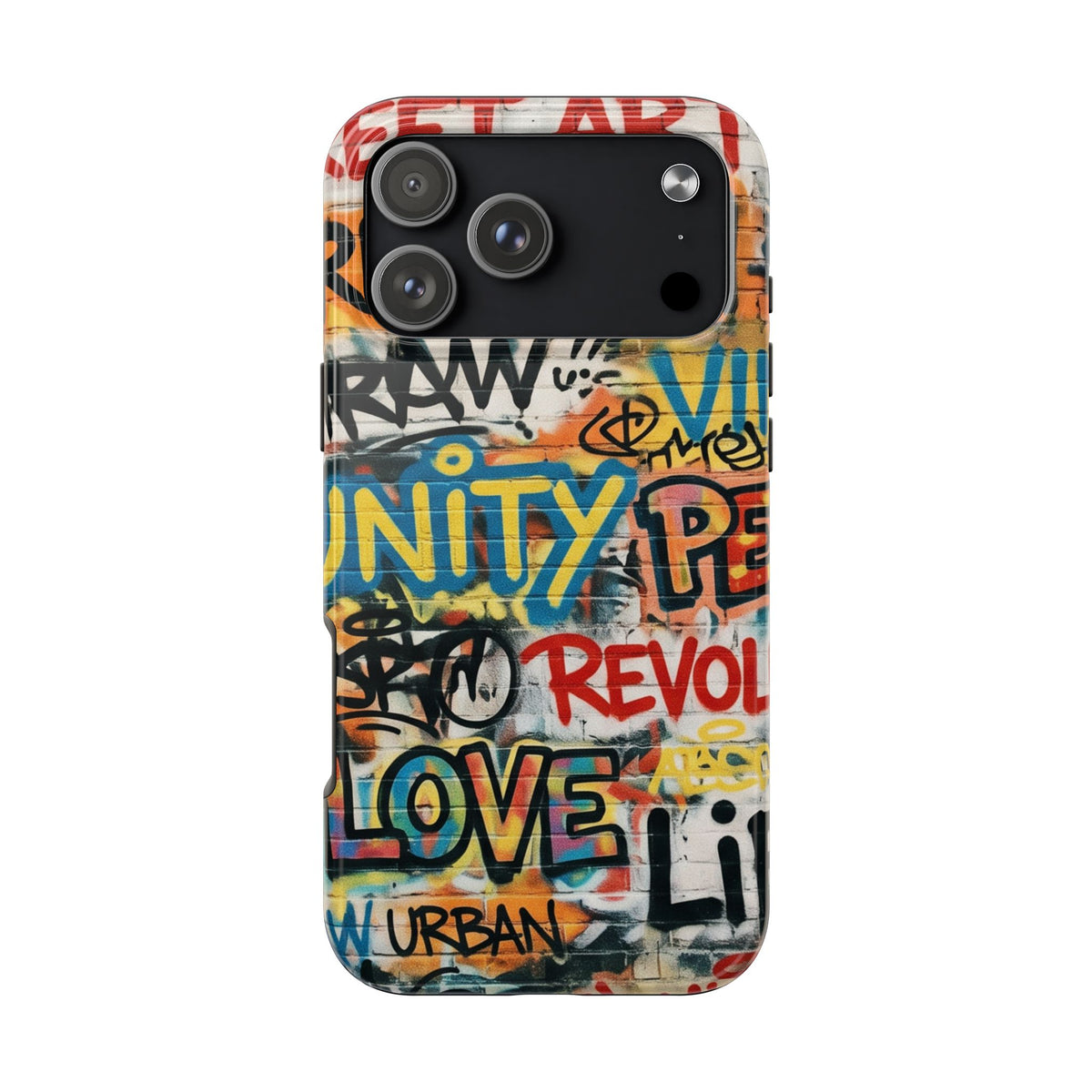 iPhone Tough Cases Phone Cases for iPhone 15\16\17\18 – Dual Layer, Matte/Glossy Finish, Wireless Charging Compatible. Urban Graffiti Tough Phone Case – Colorful Street Art Design