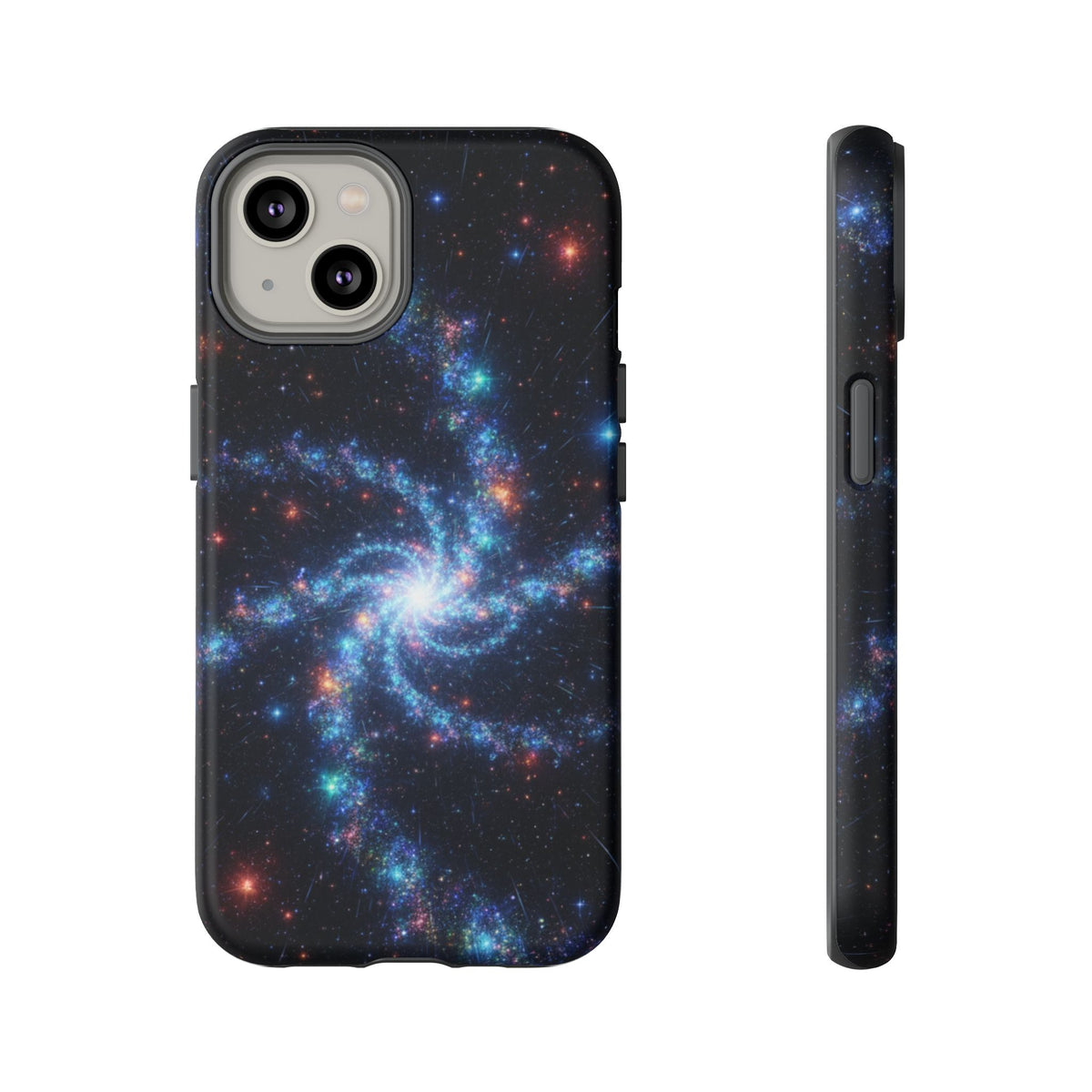 iPhone Tough Cases Phone Cases for iPhone 14\15\16\17\18 – Dual Layer, Matte/Glossy Finish, Wireless Charging Compatible. Galaxy Spiral Tough Phone Case — Cosmic Starfield Protective Cover for iPhone