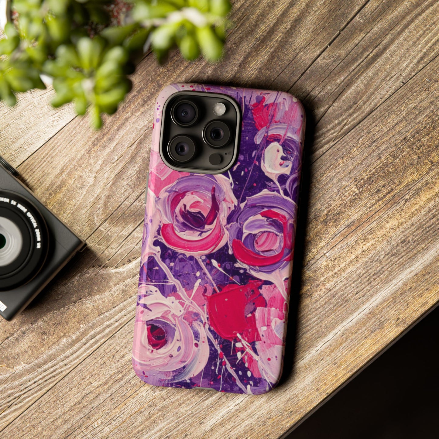 iPhone Tough Cases , iPhone 17 case, Phone Cases for iPhone 14\15\16\17 – Dual Layer, Matte/Glossy Finish, Wireless Charging Compatible, Floral Abstract Tough Phone Case — Protective Cover