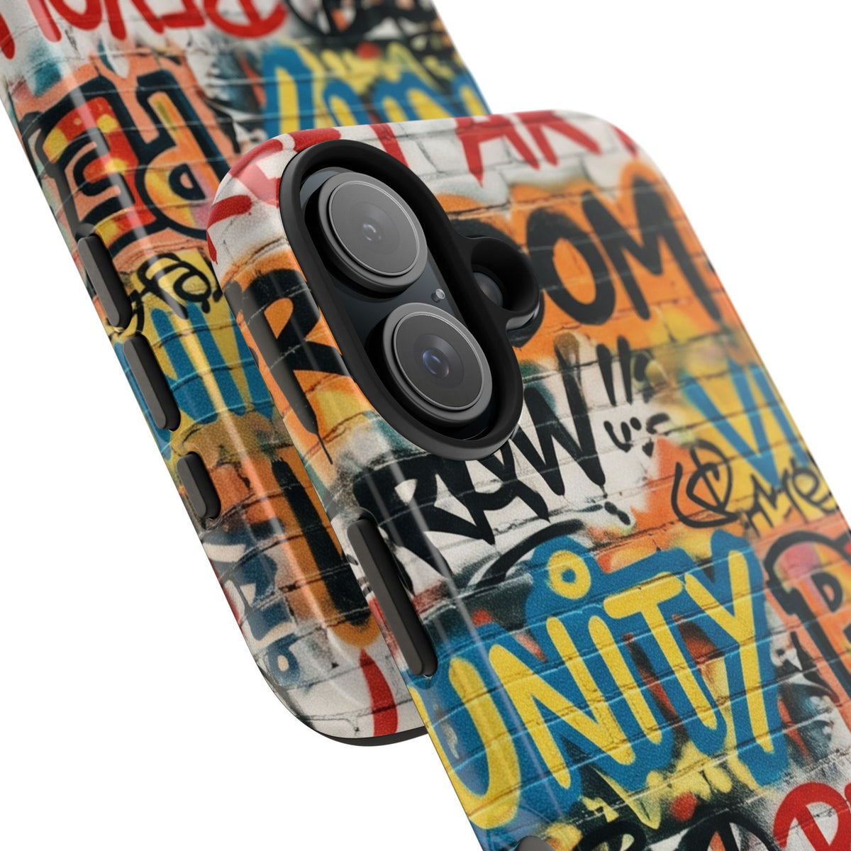 iPhone Tough Cases Phone Cases for iPhone 15\16\17\18 – Dual Layer, Matte/Glossy Finish, Wireless Charging Compatible. Urban Graffiti Tough Phone Case – Colorful Street Art Design