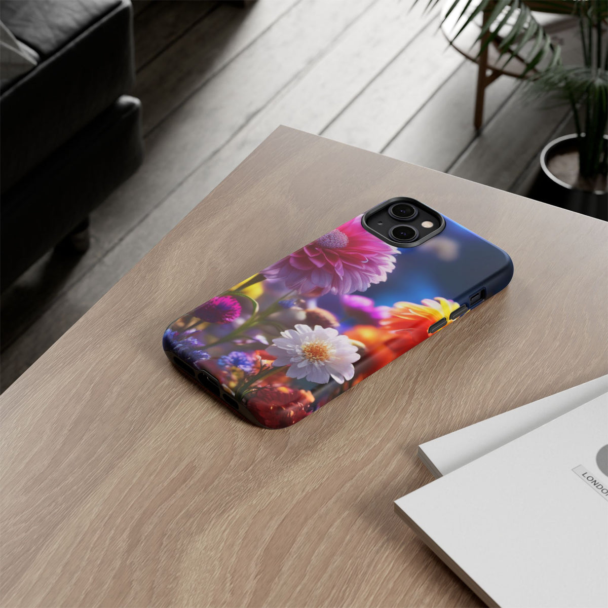 iPhone Tough Cases Phone Cases for iPhone 14\15\16\17 – Dual Layer, Matte/Glossy Finish, Wireless Charging Compatible, Floral Garden Phone Case — Vibrant Bloom Protective iPhone Cover