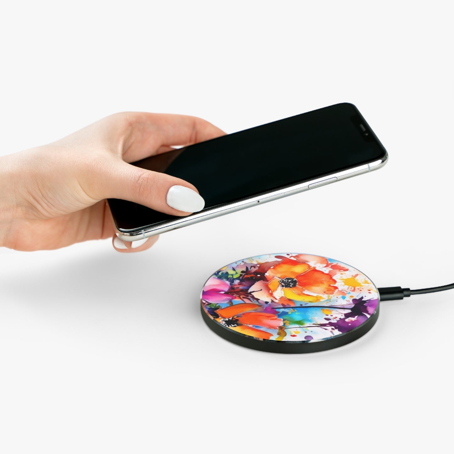 10W Fast Wireless Phone Charger – Qi-Certified for iPhone 16/15/14, Samsung Galaxy S25/S24/S23, Google Pixel 7/8/9 – Sleek, Compact Design with Micro USB Cable.