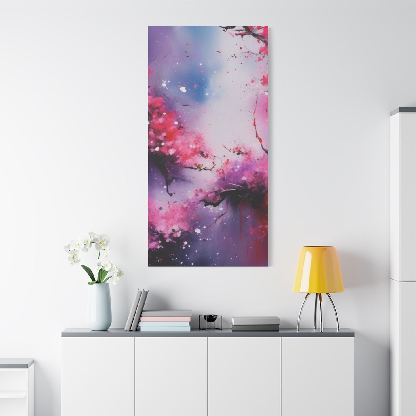 Abstract Art Canvas Print – Modern Wall Art, Cherry Blossoms, Mother's Day, Birthday, Digital Artwork, Matte Canvas, Ready to Hang, Home & Office Décor, Modern Wall Décor