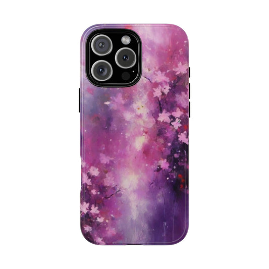iPhone Tough Case Phone Case for iPhone 14\15\16 – Dual Layer, Matte/Glossy Finish, Wireless Charging Compatible, Cherry Blossom Phone Case