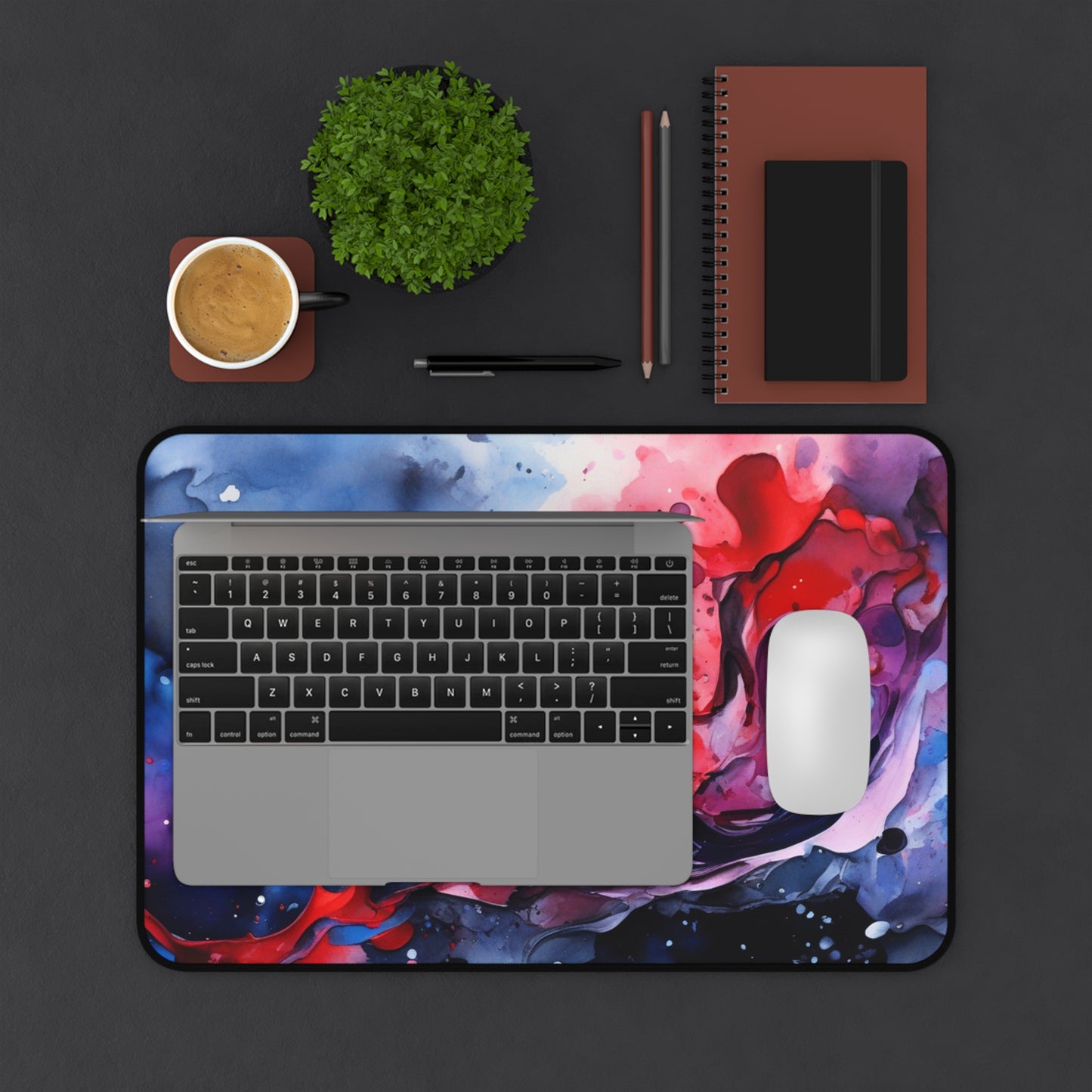 Large Gaming Mouse Pad – Premium Mouse Pad & Tech Accessory for Home & Office, Premium Desk Mat, Gaming Mouse Pad, Non-slip. Abstract Watercolor Desk Mat — Vibrant Red & Blue Gaming/Work Mouse Pad