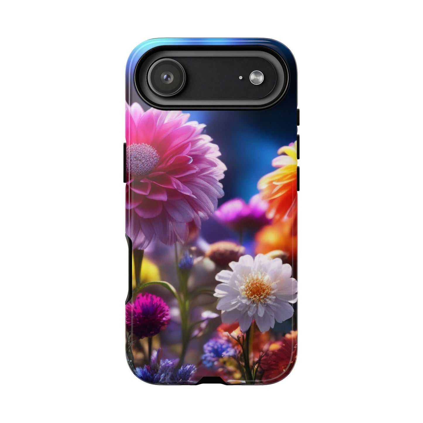 iPhone Tough Cases Phone Cases for iPhone 14\15\16\17 – Dual Layer, Matte/Glossy Finish, Wireless Charging Compatible, Floral Garden Phone Case — Vibrant Bloom Protective iPhone Cover