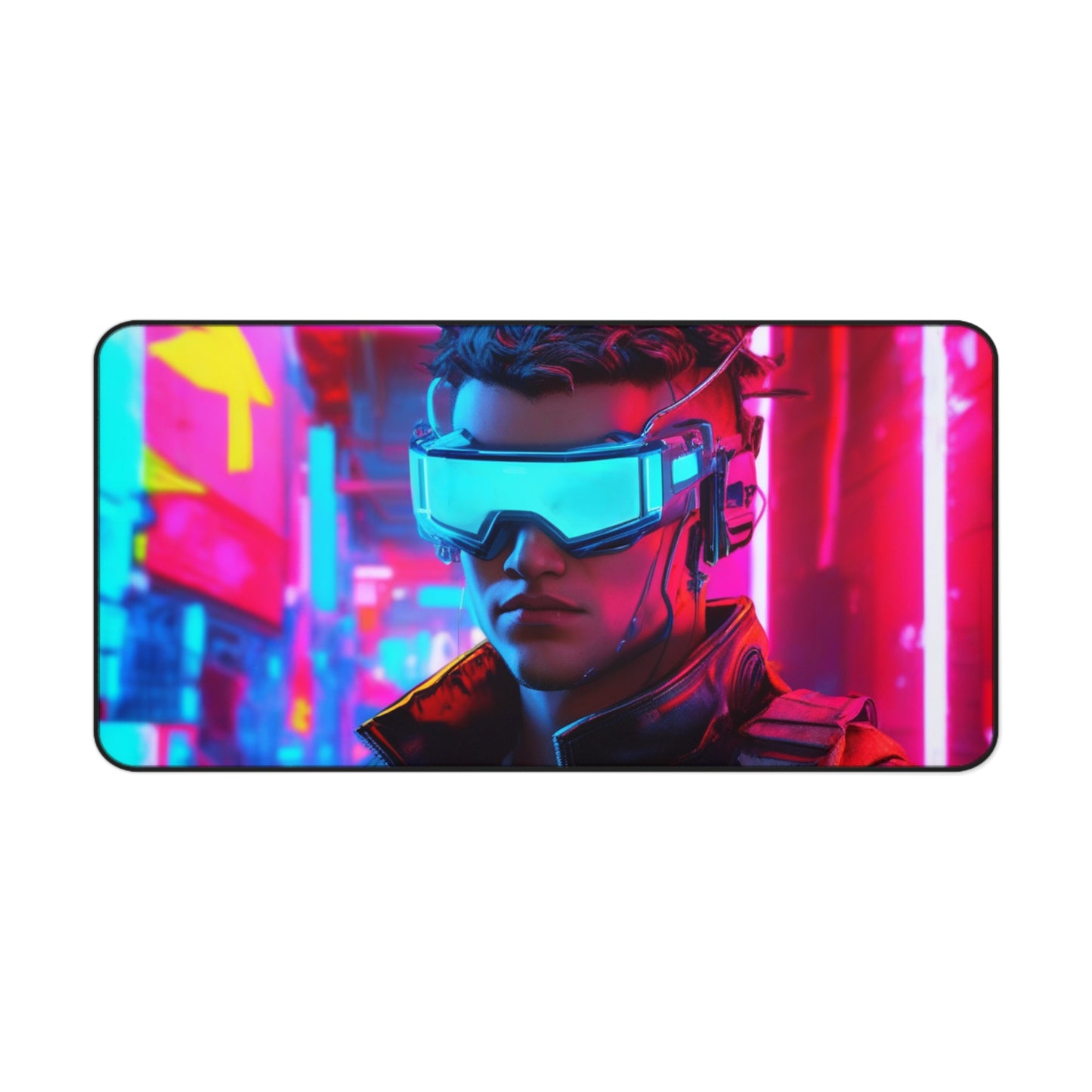 Large Gaming Mouse Pad – Premium Mouse Pad & Tech Accessory for Home & Office, Premium Desk Mat, Gaming Mouse Pad, Non-slip. Cyberpunk Gamer Desk Mat — Neon VR Cityscape Mouse Pad