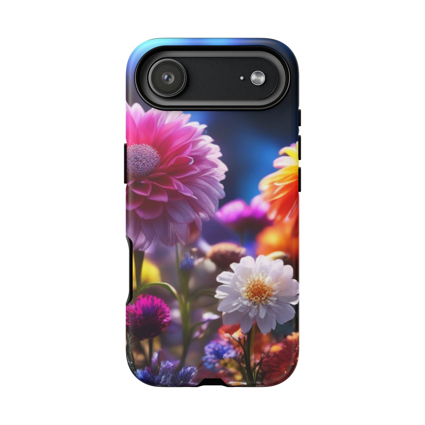 iPhone Tough Cases Phone Cases for iPhone 14\15\16\17 – Dual Layer, Matte/Glossy Finish, Wireless Charging Compatible, Floral Garden Phone Case — Vibrant Bloom Protective iPhone Cover
