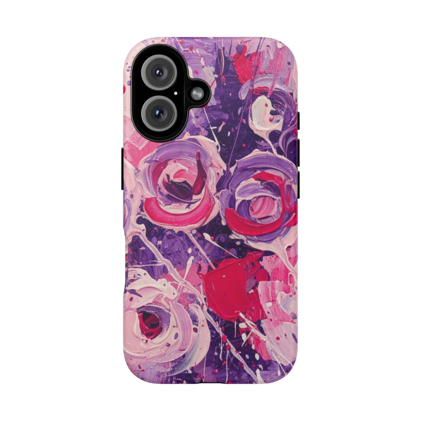 iPhone Tough Cases , iPhone 17 case, Phone Cases for iPhone 14\15\16\17 – Dual Layer, Matte/Glossy Finish, Wireless Charging Compatible, Floral Abstract Tough Phone Case — Protective Cover