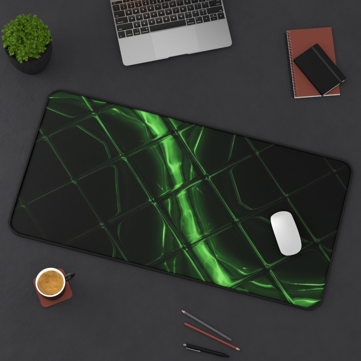 Large Gaming Mouse Pad – Premium Mouse Pad & Tech Accessory for Home & Office, Premium Desk Mat, Gaming Mouse Pad, Non-slip. Neon Green Liquid Grid Desk Mat — Gaming/Workstation Mouse Pad