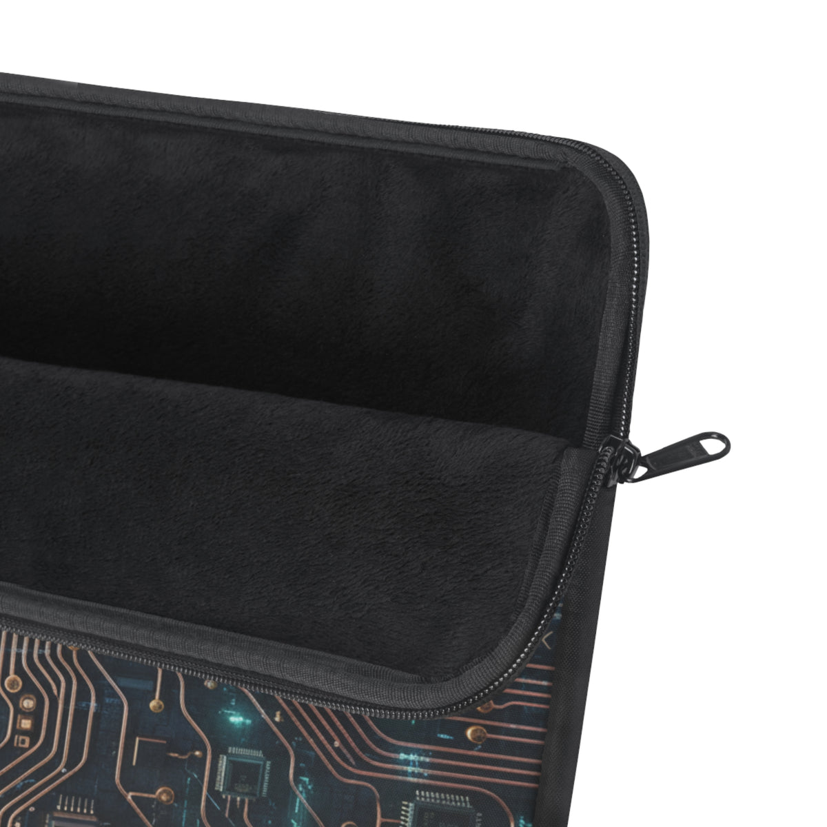Circuit Board Laptop Sleeve — Tech Microchip Design, printed design evokes the silent hum of processors and data flowing along copper, Tech Accessories