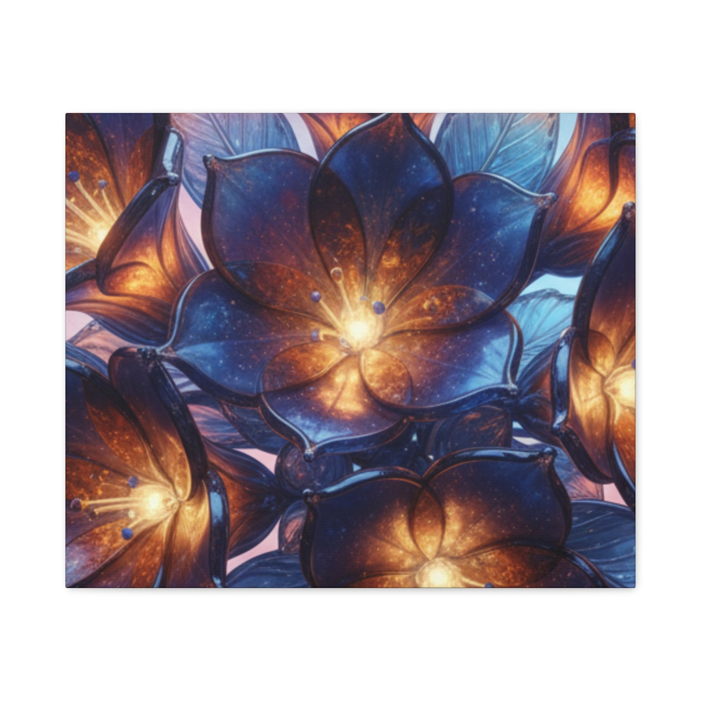 Canvas Print – Modern Wall Art, Matte Canvas, Ready to Hang, Home & Office Décor, Modern Wall Décor, Floral Canvas Wall Art — Illuminated Blossom Matte Stretched Print