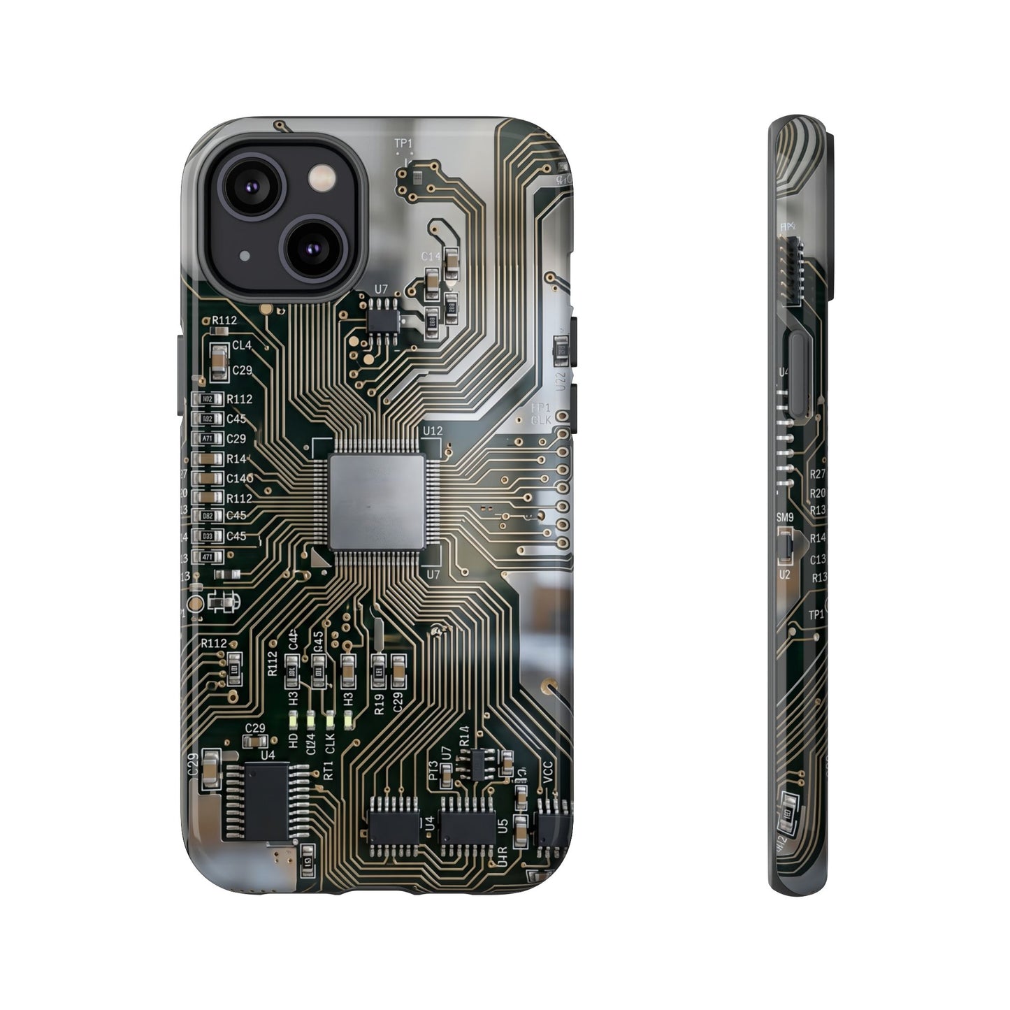 iPhone Tough Cases Phone Cases for iPhone 14\15\16\17 – Dual Layer, Matte/Glossy Finish, Wireless Charging Compatible. Circuit Board Tough Phone Case — Tech-Inspired Protective iPhone Cover