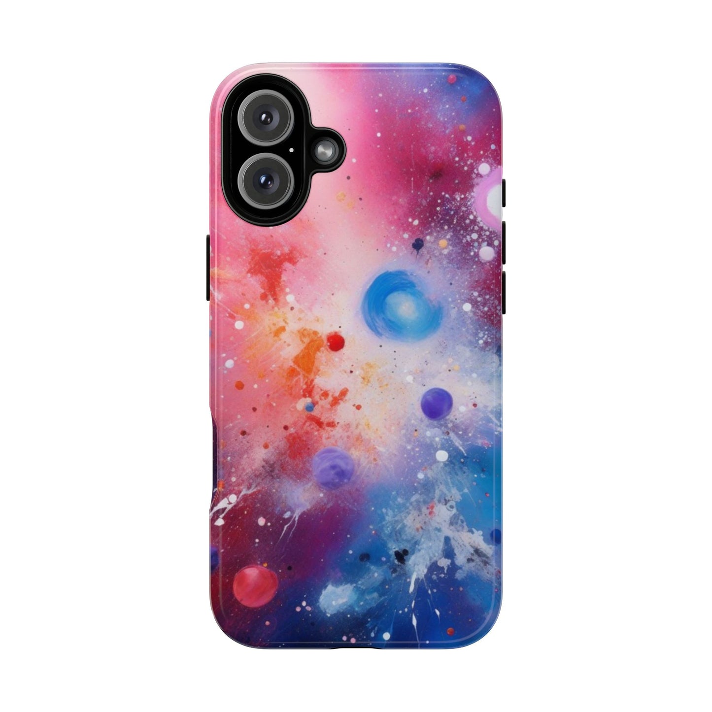 iPhone Tough Case Phone Case for iPhone 14\15\16 – Dual Layer, Matte/Glossy Finish, Wireless Charging Compatible, Galaxy-Themed Tough Phone Case – Vibrant Space Design for Audiophiles and Fashion Lovers