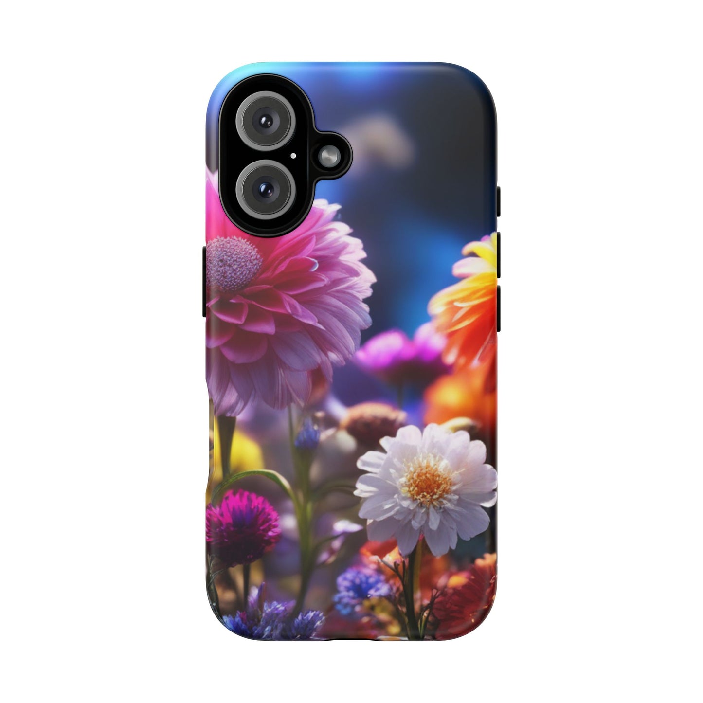 iPhone Tough Cases Phone Cases for iPhone 14\15\16\17 – Dual Layer, Matte/Glossy Finish, Wireless Charging Compatible, Floral Garden Phone Case — Vibrant Bloom Protective iPhone Cover