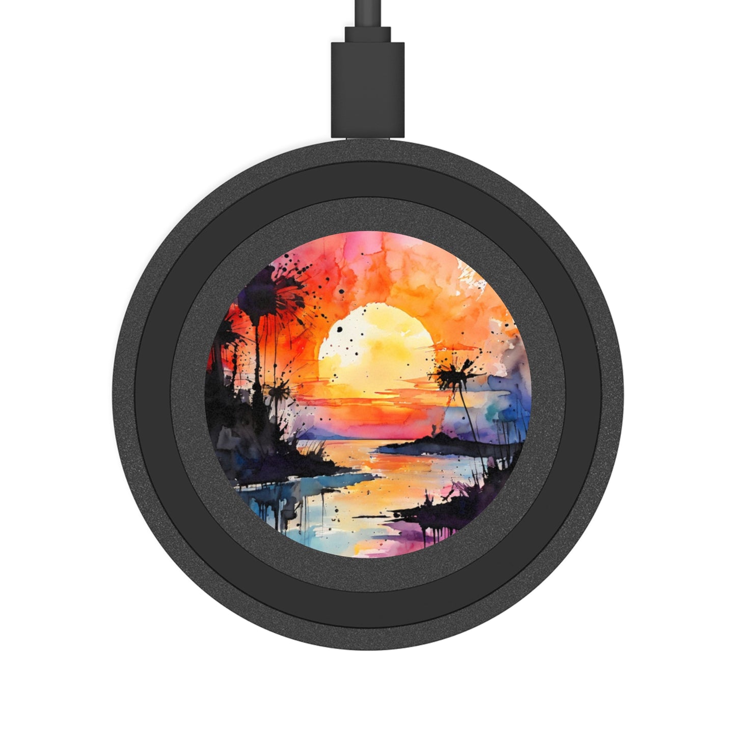 Wireless Charging Pad — Sunset Watercolor Art Qi Charger