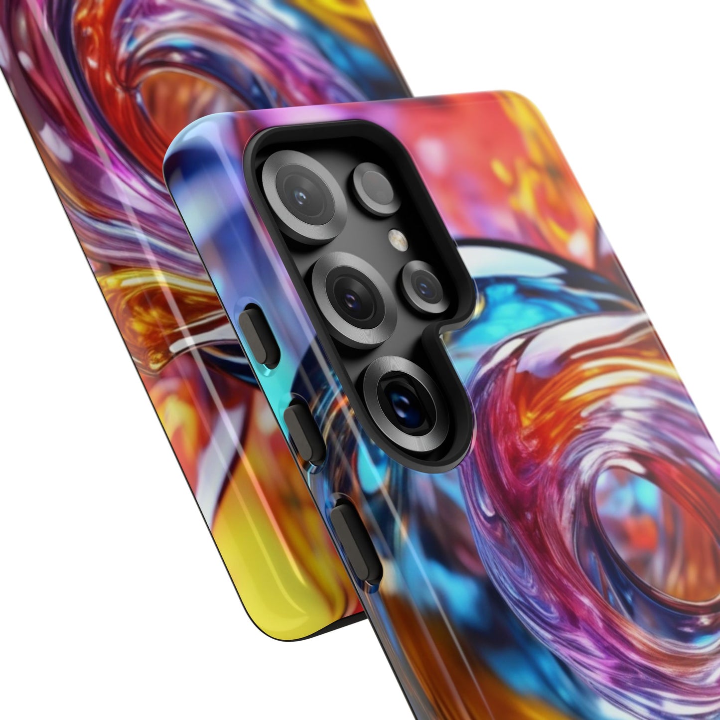 Tough Case Phone Case for Samsung Galaxy S25/S24 – Dual Layer, Matte/Glossy Finish, Wireless Charging Compatible, Vibrant Swirl Phone Case - Tough Cases for Stylish Protection