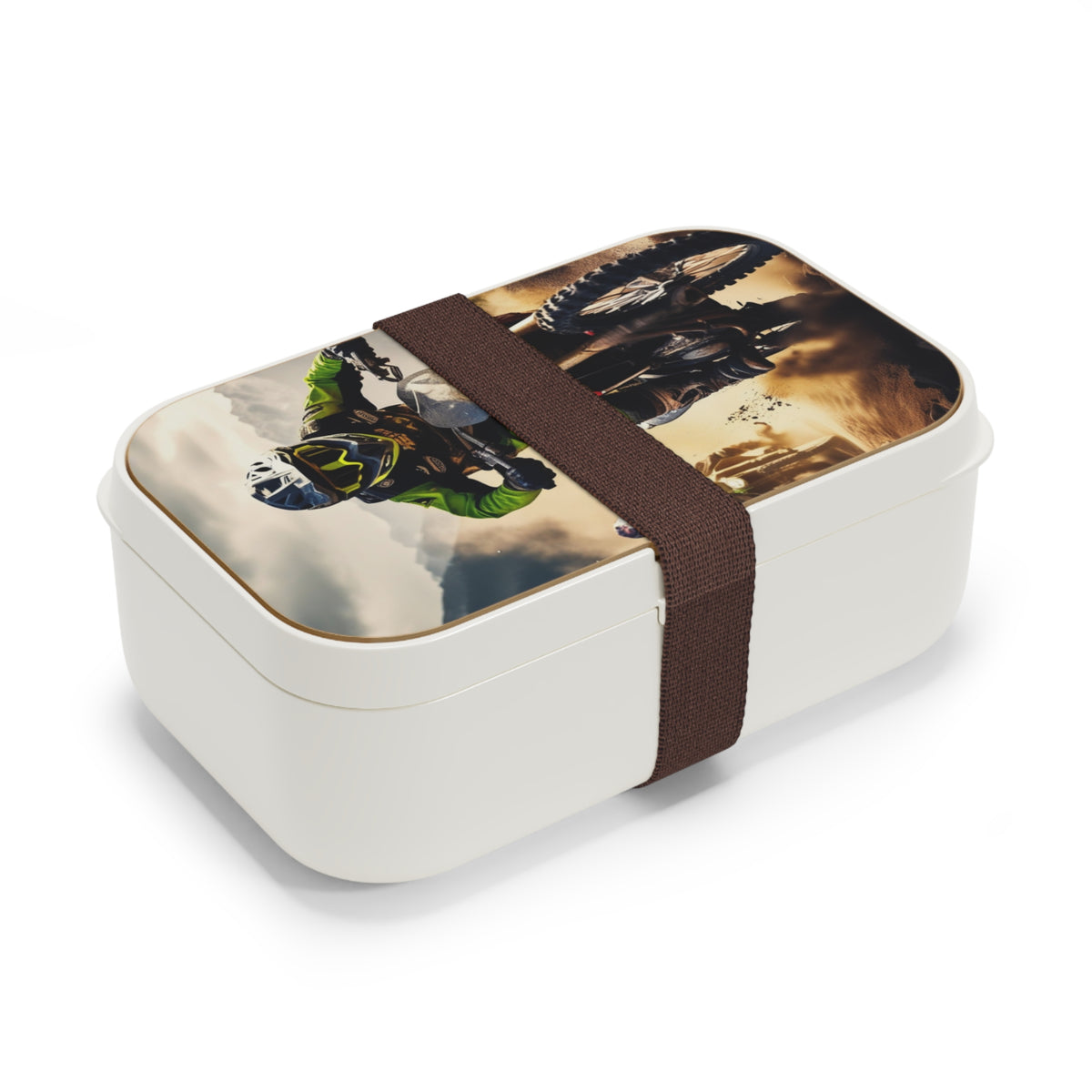 Stylish Bento Box Lunchbox – Portable, Designer Food Container with Wooden Lid & Two Moveable Compartments for Work, School & Picnics, Adventure Bento Lunch Box - Perfect for Active Lifestyles and Outdoor Meals