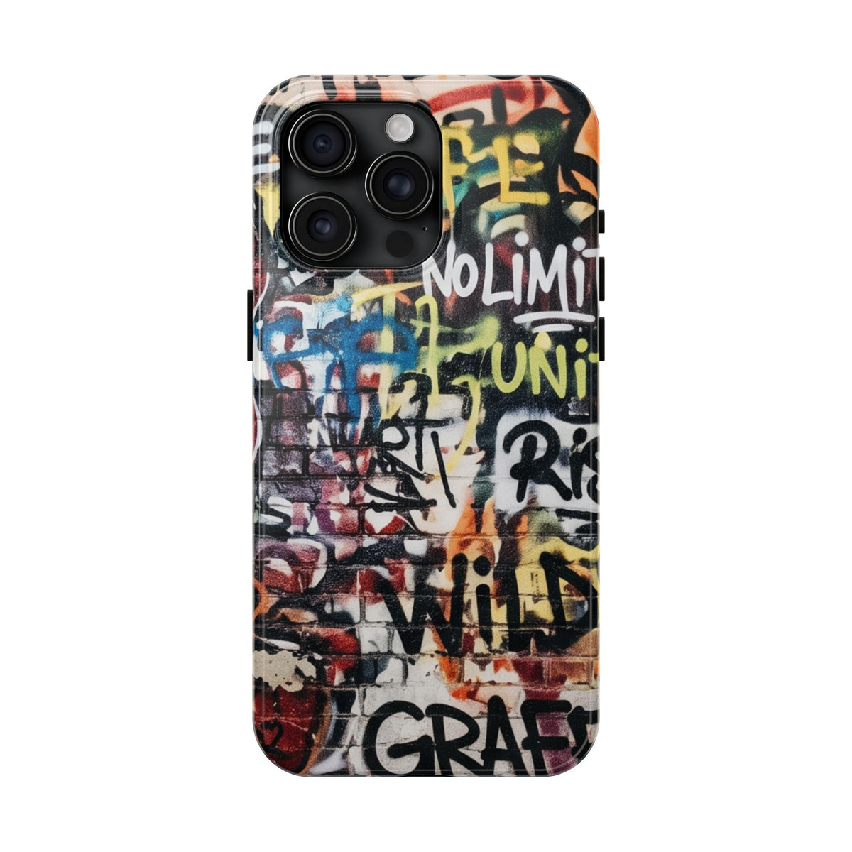 iPhone Tough Cases Phone Cases for iPhone 15\16\17\18 – Dual Layer, Matte/Glossy Finish, Wireless Charging Compatible. Graffiti Tough Phone Case