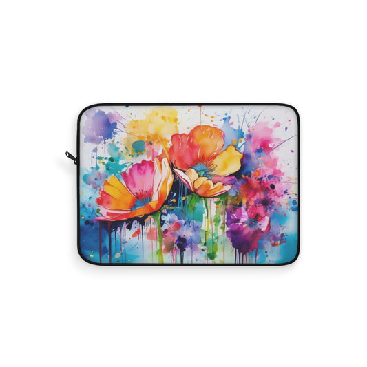 Laptop Sleeve, Artistic Computer Case, Flower Design Sleeve for Women, Colorful Tech Accessories, Ideal Gift for Students
