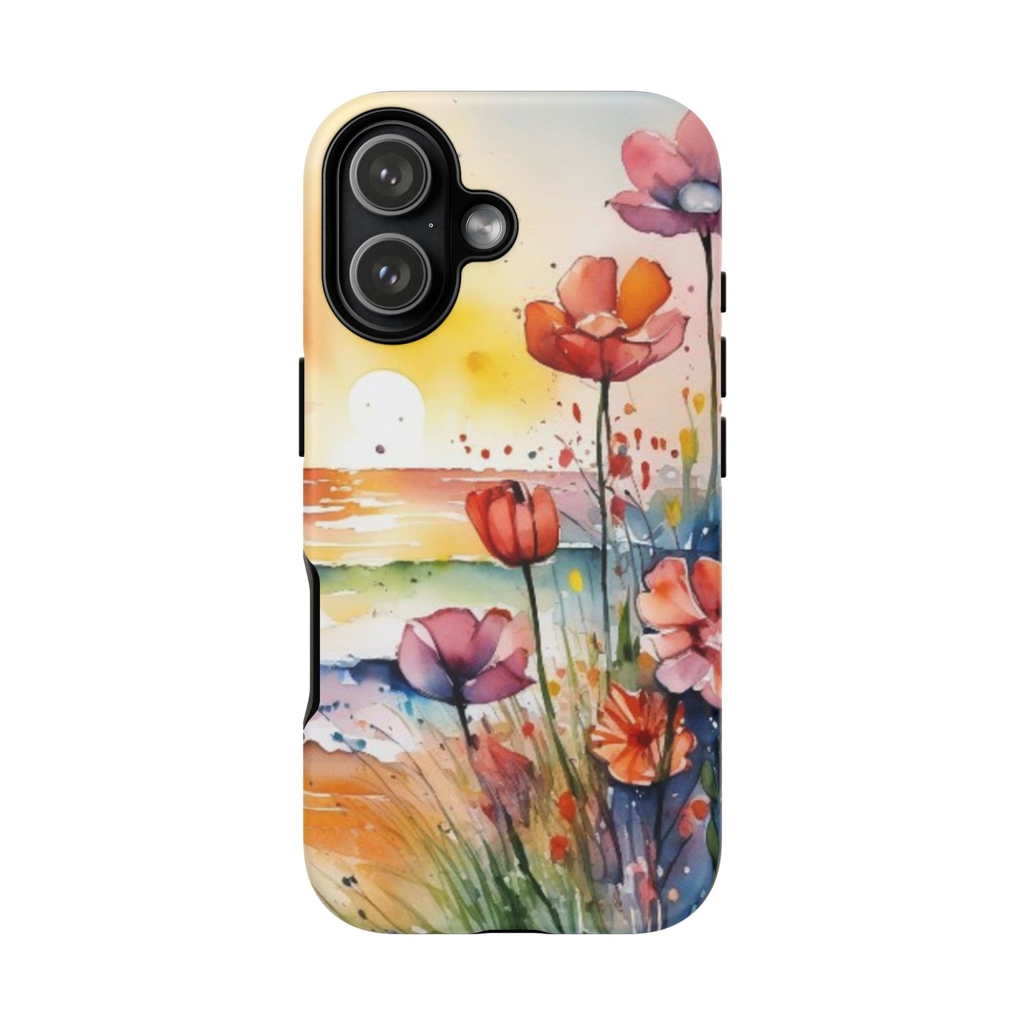 Floral Phone Case, Tough Cases Phone Cases for iPhone 17/16/15/14 - Tough Cases with Vibrant Watercolor Design