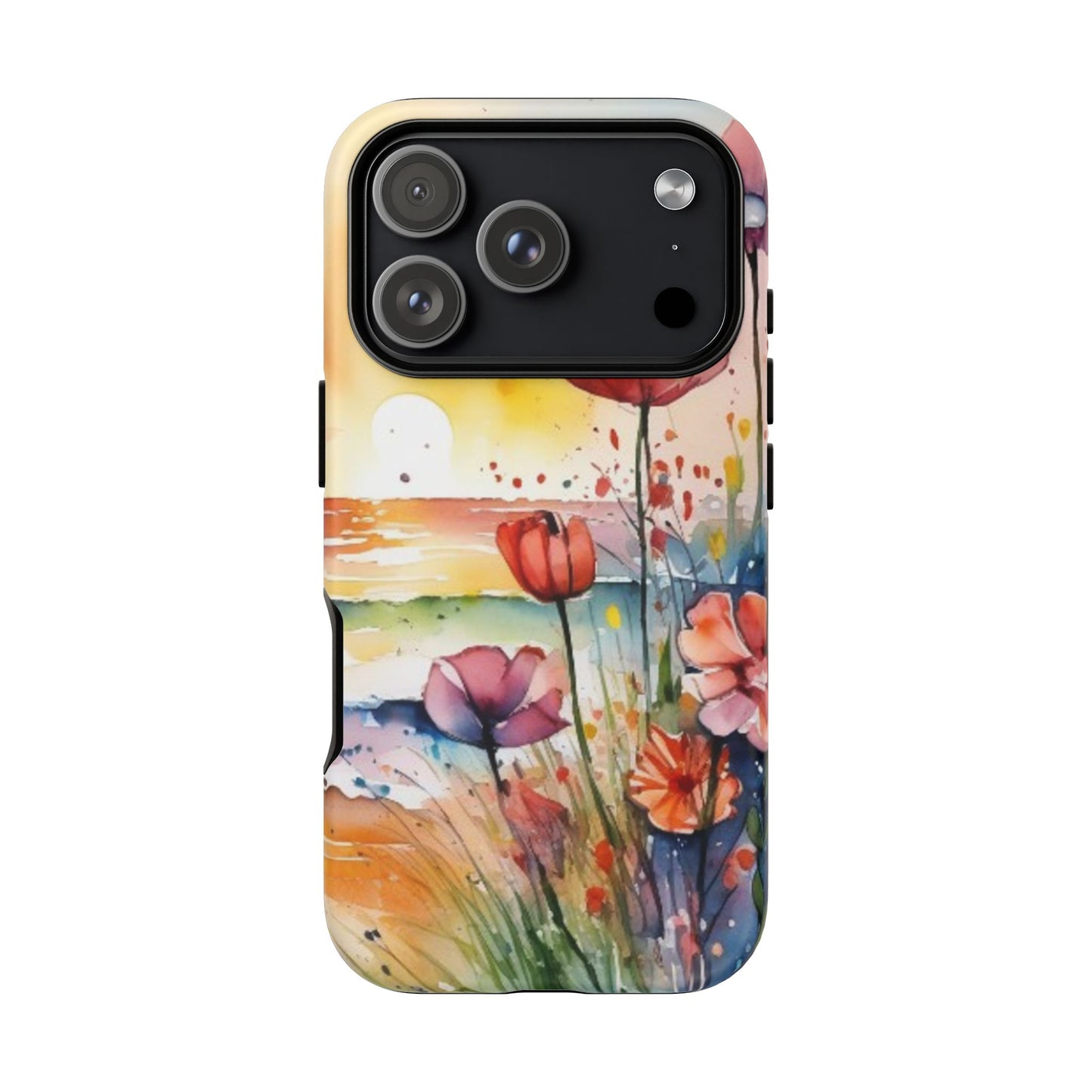 Floral Phone Case, Tough Cases Phone Cases for iPhone 17/16/15/14 - Tough Cases with Vibrant Watercolor Design
