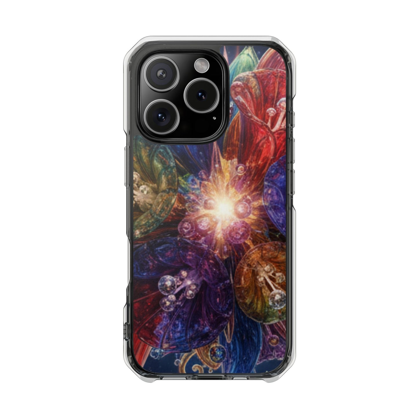 Magnetic Impact Phone Case for iPhone 17/16/15/14, Magnetic Clear Phone Case — Cosmic Abstract Art Impact Case