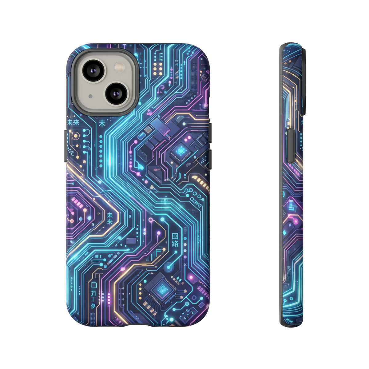 iPhone Tough Cases Phone Cases for iPhone 14\15\16\17\18 – Dual Layer, Matte/Glossy Finish, Wireless Charging Compatible. Tech Circuit Tough Phone Case.