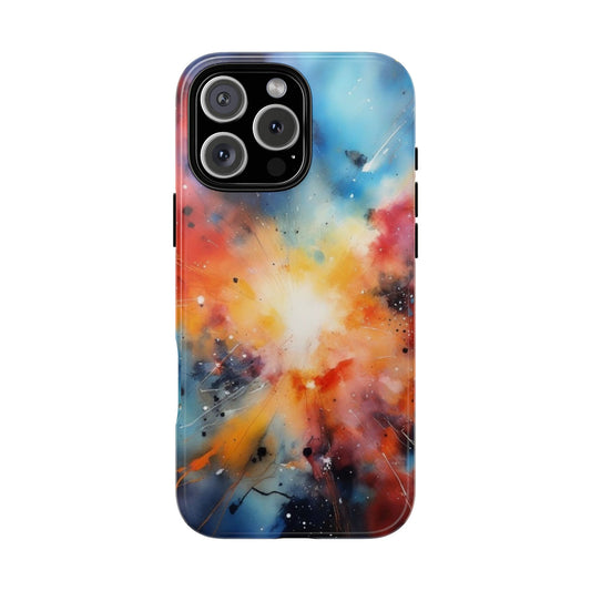 iPhone Tough Case Phone Case for iPhone 14\15\16 – Dual Layer, Matte/Glossy Finish, Wireless Charging Compatible, Galaxy Explosion Phone Case - Tough and Stylish Protection