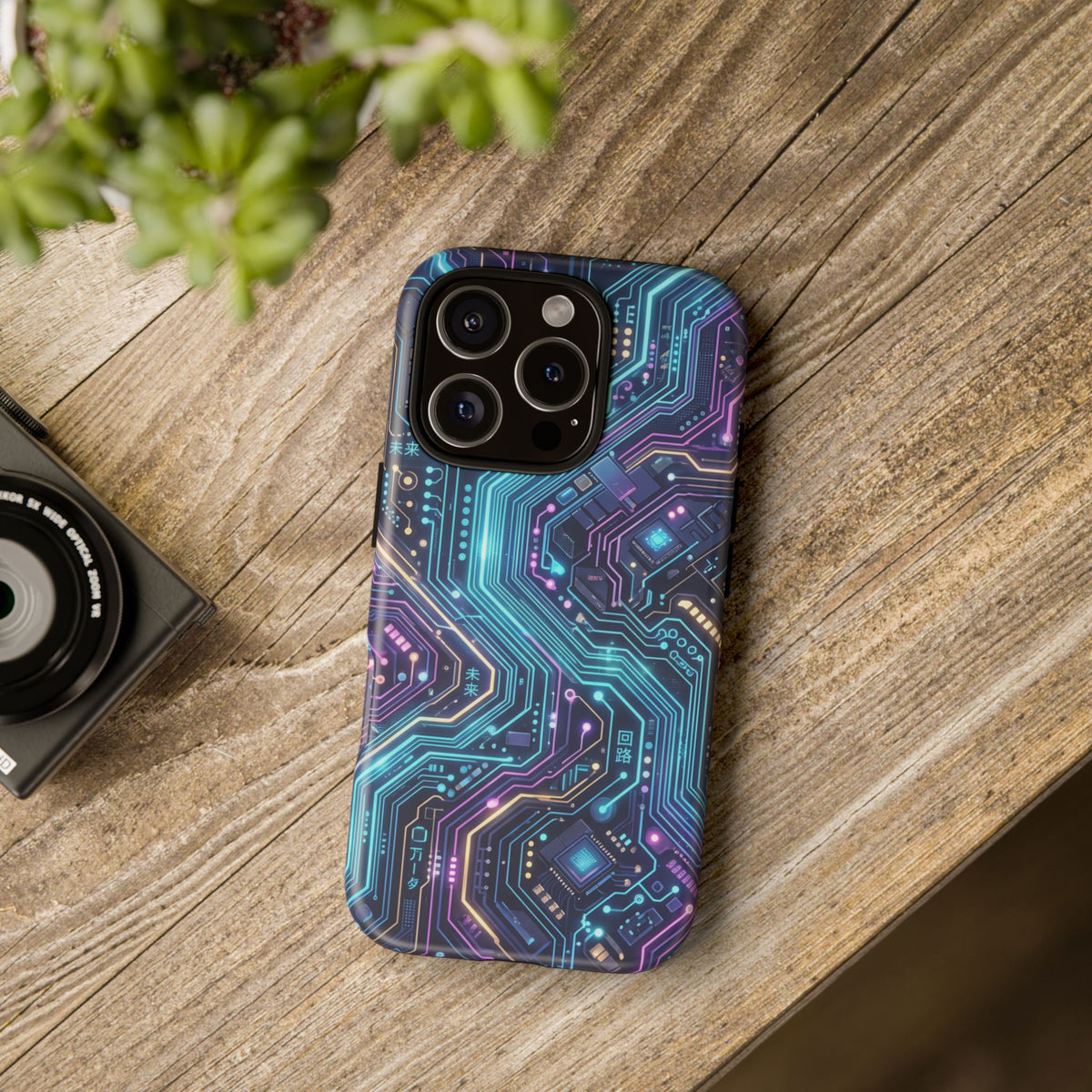 iPhone Tough Cases Phone Cases for iPhone 14\15\16\17\18 – Dual Layer, Matte/Glossy Finish, Wireless Charging Compatible. Tech Circuit Tough Phone Case.