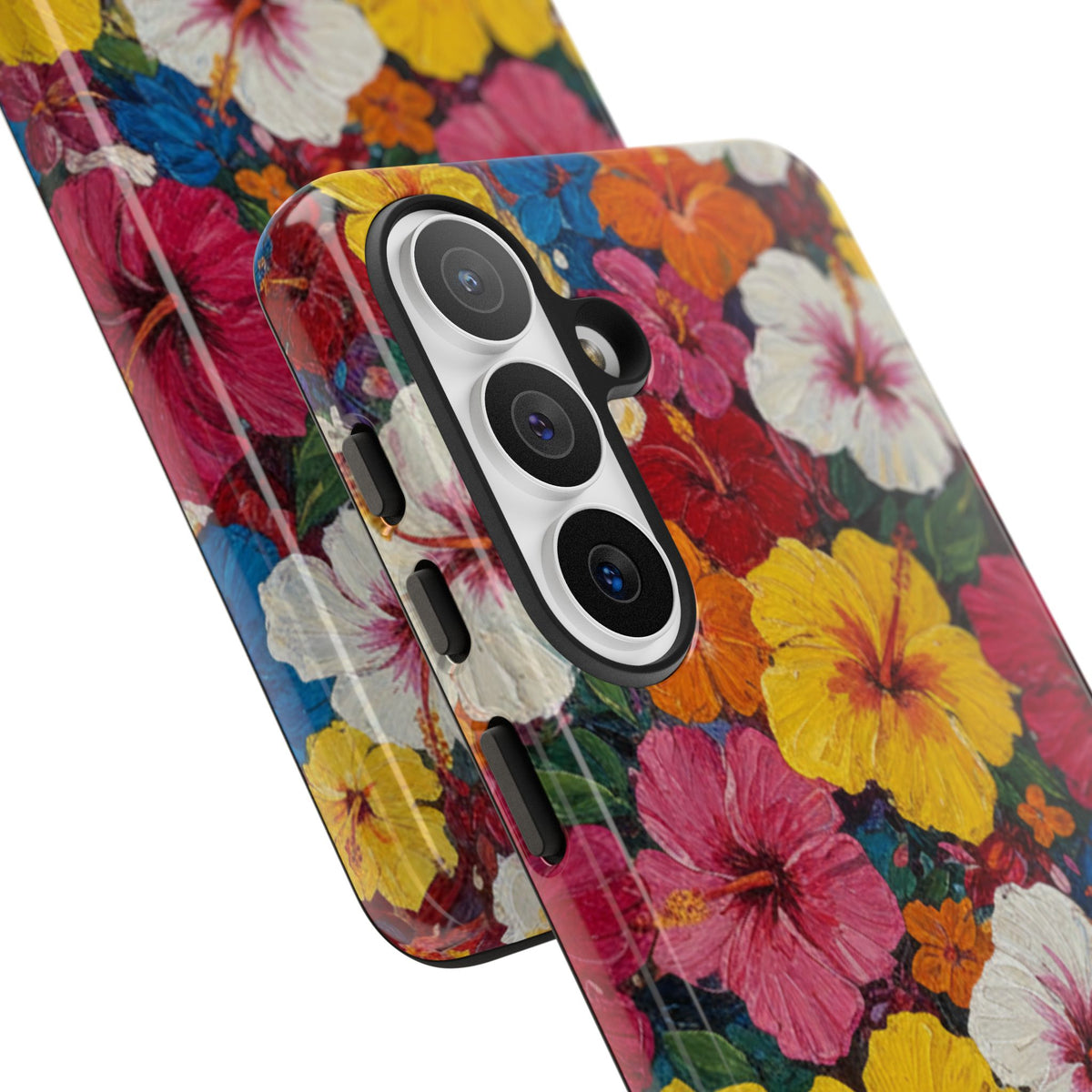 Tough Cases Phone Cases for Samsung Galaxy S26/S25/S24/S23/S22 – Dual Layer, Matte/Glossy Finish, Wireless Charging CompatibleFloral Hibiscus Tough Phone Case — Bright Tropical Flowers Protective Cover