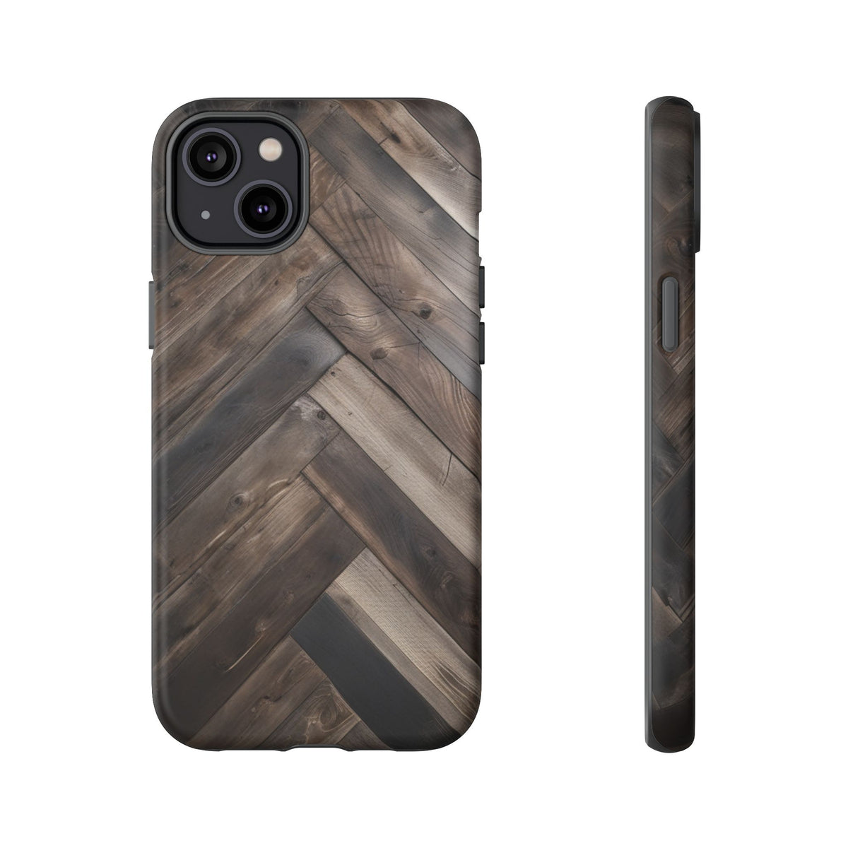 iPhone Tough Cases Phone Cases for iPhone 14\15\16\17\18– Dual Layer, Matte/Glossy Finish, Wireless Charging Compatible. Durable Phone Case with Modern Wood Design.
