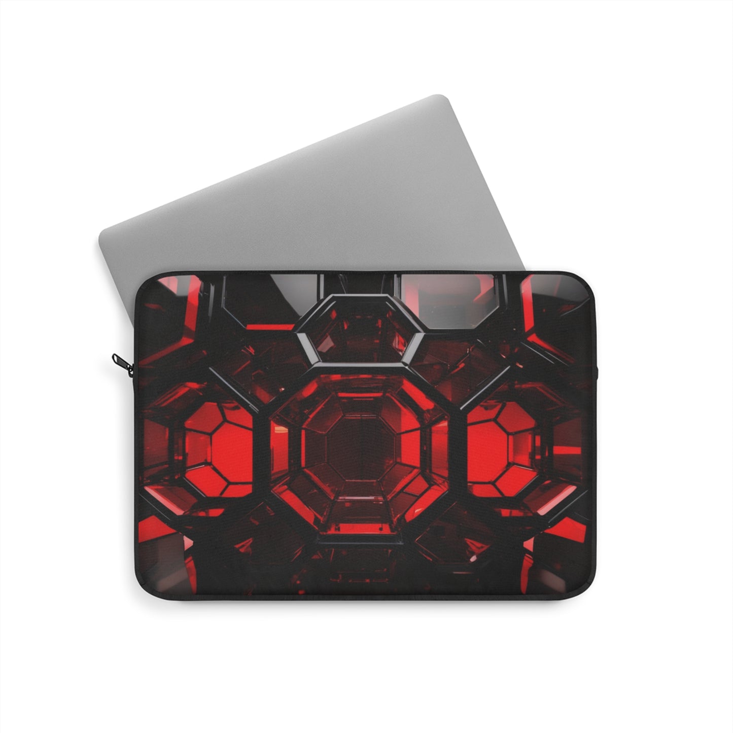 Laptop Sleeve - Modern Tech Accessory, Gift for Students, Stylish Computer Case, Office Essentials | Stylish Tech Accessory, Computer Case, Laptop Bag, Gift for Tech Lovers, Red Geometric Design