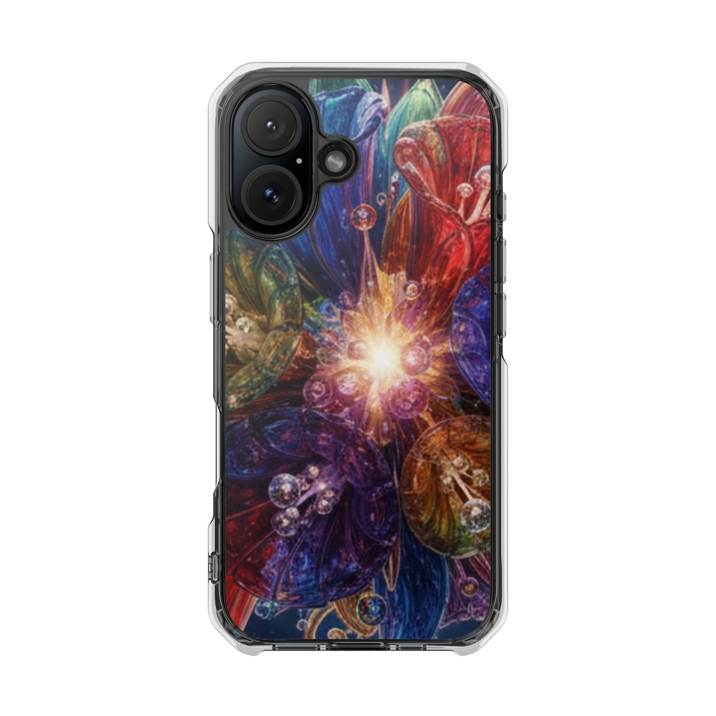 Magnetic Impact Phone Case for iPhone 17/16/15/14, Magnetic Clear Phone Case — Cosmic Abstract Art Impact Case