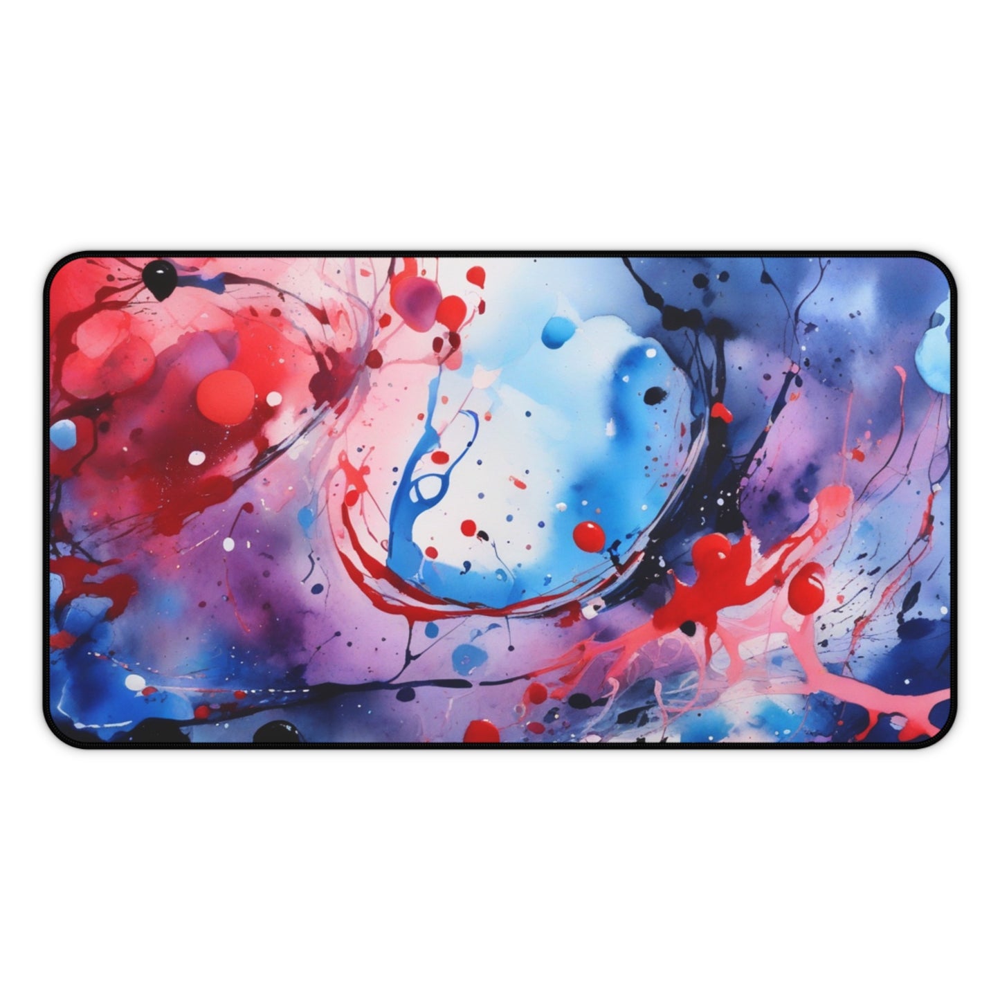 Large Gaming Mouse Pad – Premium Mouse Pad & Tech Accessory for Home & Office, Premium Desk Mat, Gaming Mouse Pad, Non-slip. Abstract Splash Desk Mat — Red & Blue Artistic Mouse Pad