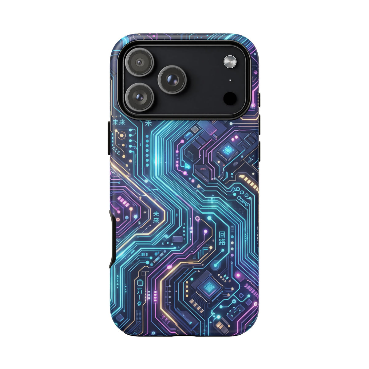 iPhone Tough Cases Phone Cases for iPhone 14\15\16\17\18 – Dual Layer, Matte/Glossy Finish, Wireless Charging Compatible. Tech Circuit Tough Phone Case.