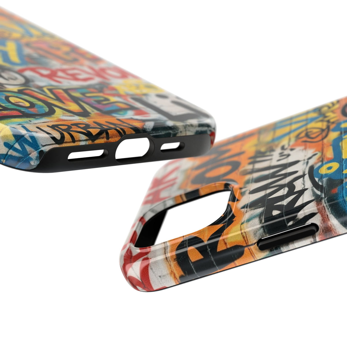 iPhone Tough Cases Phone Cases for iPhone 15\16\17\18 – Dual Layer, Matte/Glossy Finish, Wireless Charging Compatible. Urban Graffiti Tough Phone Case – Colorful Street Art Design