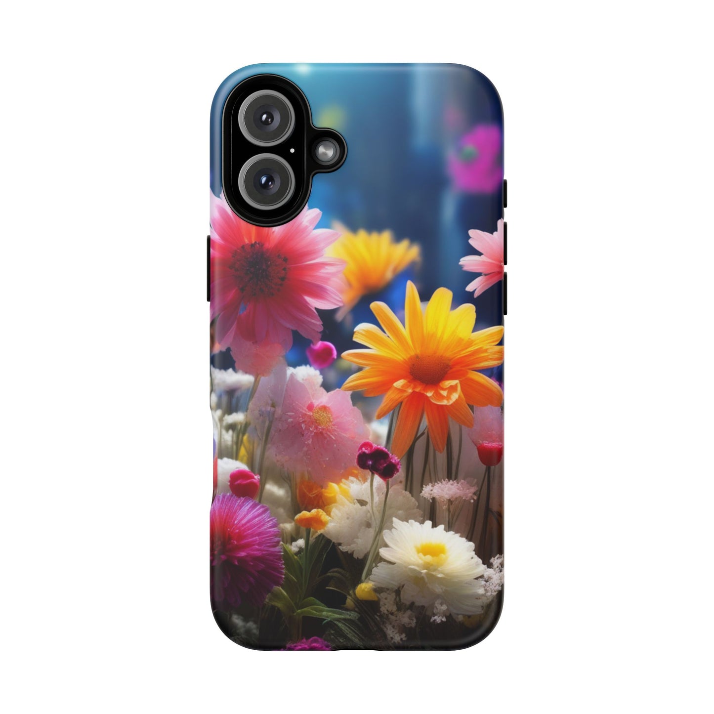 iPhone Tough Cases Phone Cases for iPhone 14\15\16\17– Dual Layer, Matte/Glossy Finish, Wireless Charging Compatible, Floral Garden Phone Case — Vibrant Spring Flowers Protective iPhone Case