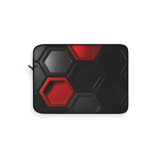 Laptop Sleeve, Tech Case, Computer Bag, Gift for Tech Lovers, Red and Black Design, Modern Laptop Accessories