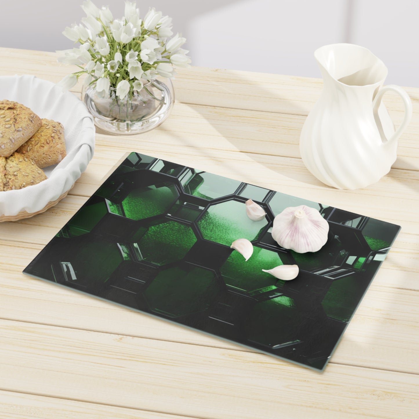 Tempered Glass Cutting Board – Hygienic, Scratch-Resistant, Dishwasher-Safe | Modern Kitchen Essential, Kitchen Decor, Unique Gift for Foodies, Housewarming, Wedding Present, Culinary Gift