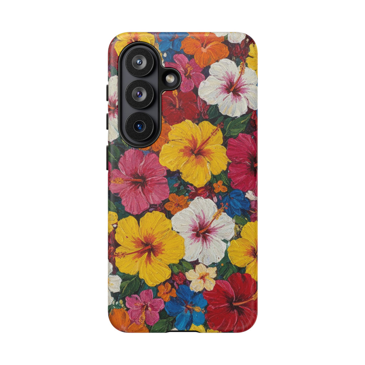 Tough Cases Phone Cases for Samsung Galaxy S26/S25/S24/S23/S22 – Dual Layer, Matte/Glossy Finish, Wireless Charging CompatibleFloral Hibiscus Tough Phone Case — Bright Tropical Flowers Protective Cover