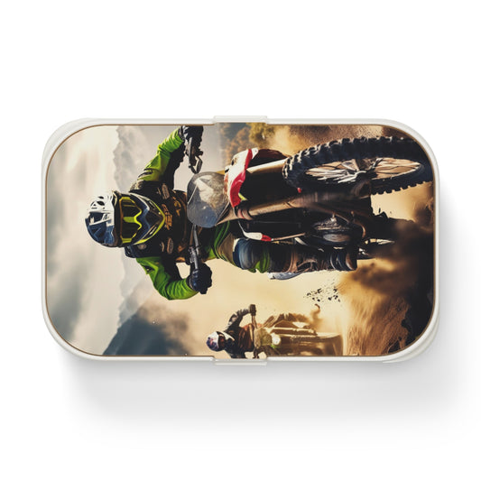 Stylish Bento Box Lunchbox – Portable, Designer Food Container with Wooden Lid & Two Moveable Compartments for Work, School & Picnics, Adventure Bento Lunch Box - Perfect for Active Lifestyles and Outdoor Meals