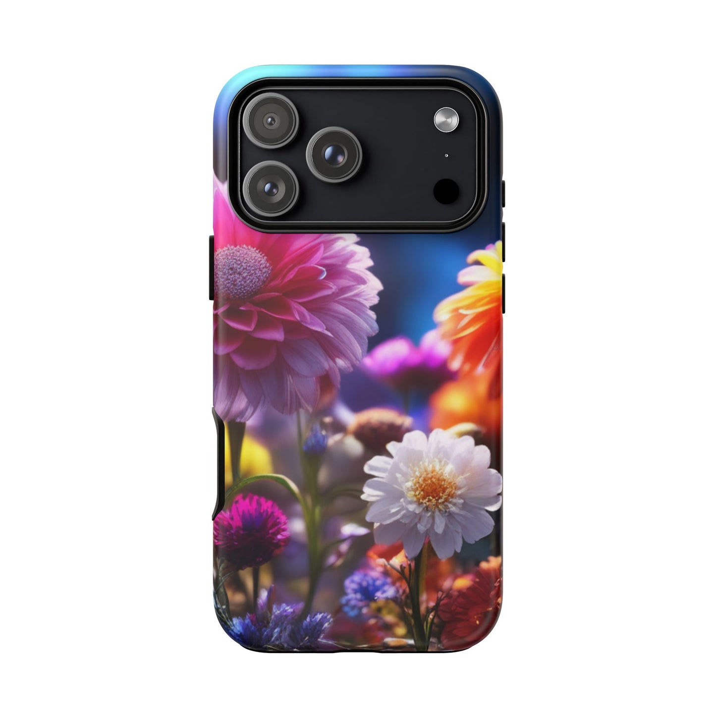 iPhone Tough Cases Phone Cases for iPhone 14\15\16\17 – Dual Layer, Matte/Glossy Finish, Wireless Charging Compatible, Floral Garden Phone Case — Vibrant Bloom Protective iPhone Cover
