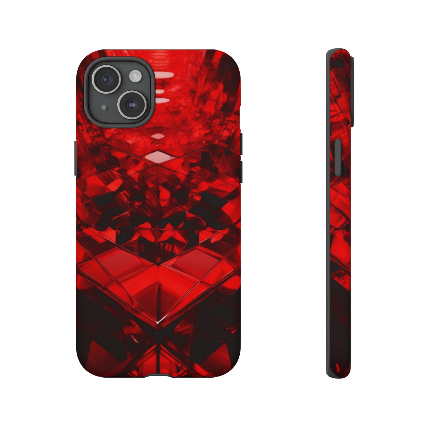 Red Crystal Design Phone Case for iPhone 17/16/15/14 - Tough, Stylish Protection
