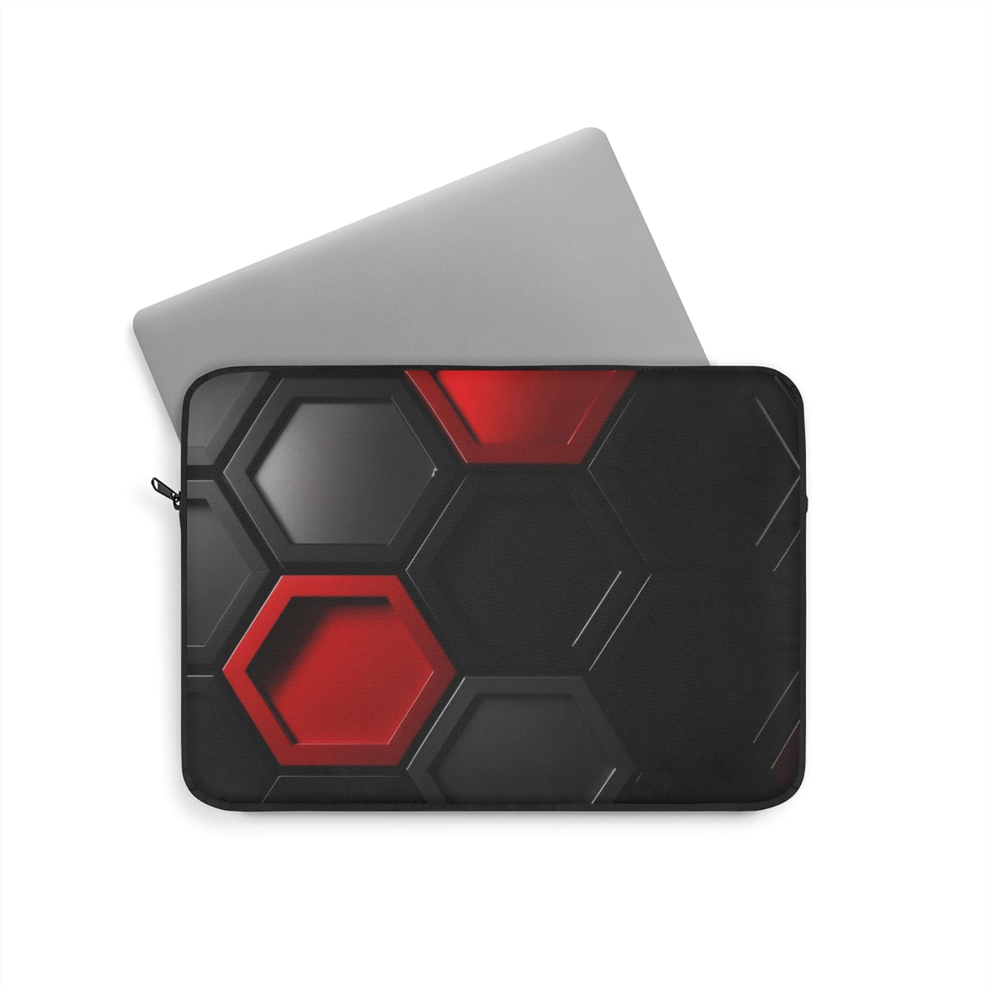 Laptop Sleeve, Tech Case, Computer Bag, Gift for Tech Lovers, Red and Black Design, Modern Laptop Accessories