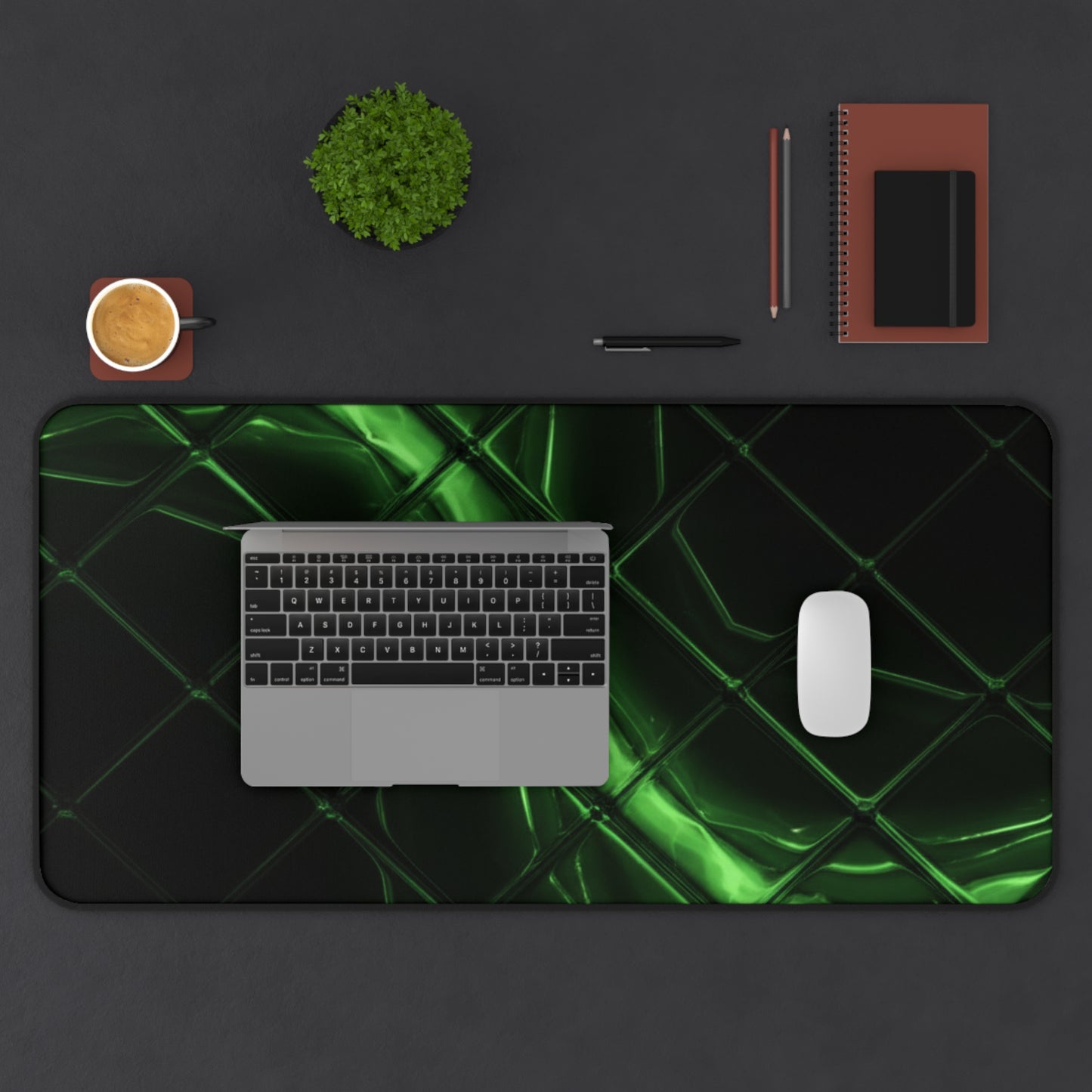Large Gaming Mouse Pad – Premium Mouse Pad & Tech Accessory for Home & Office, Premium Desk Mat, Gaming Mouse Pad, Non-slip. Neon Green Liquid Grid Desk Mat — Gaming/Workstation Mouse Pad